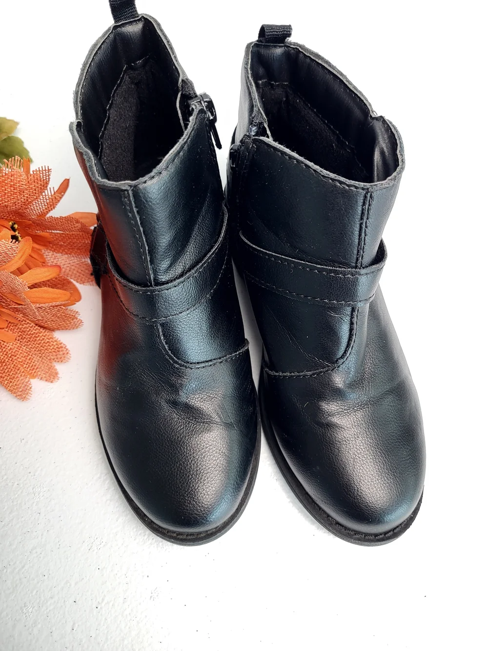 Classic Black Girl's Ankle Boots - Sleek Zip Closure